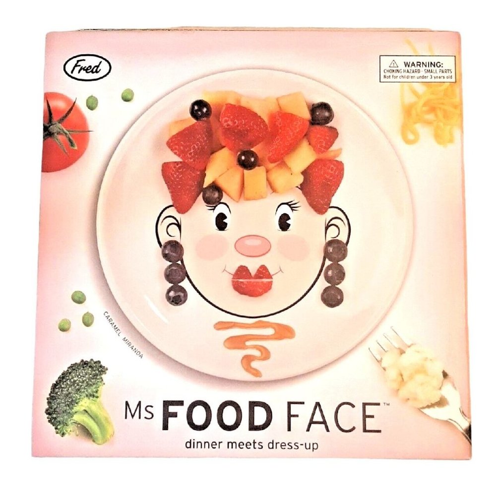 Fred and Friends Ms. Food Face Childrens Dinner Plate Have Fun With Your Food